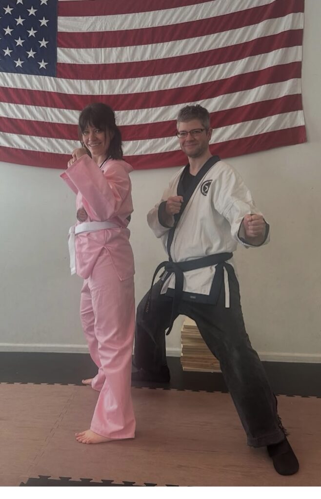 Rachel Kove after her first karate tournament, a powerful moment showing how children can learn from failure by watching their parents persevere.